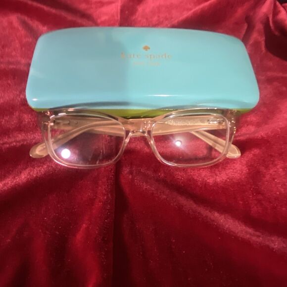 Kate Spade Elora Mauve Pink On Striped Temples 135 Eyeglasses New With Case - Picture 5 of 7